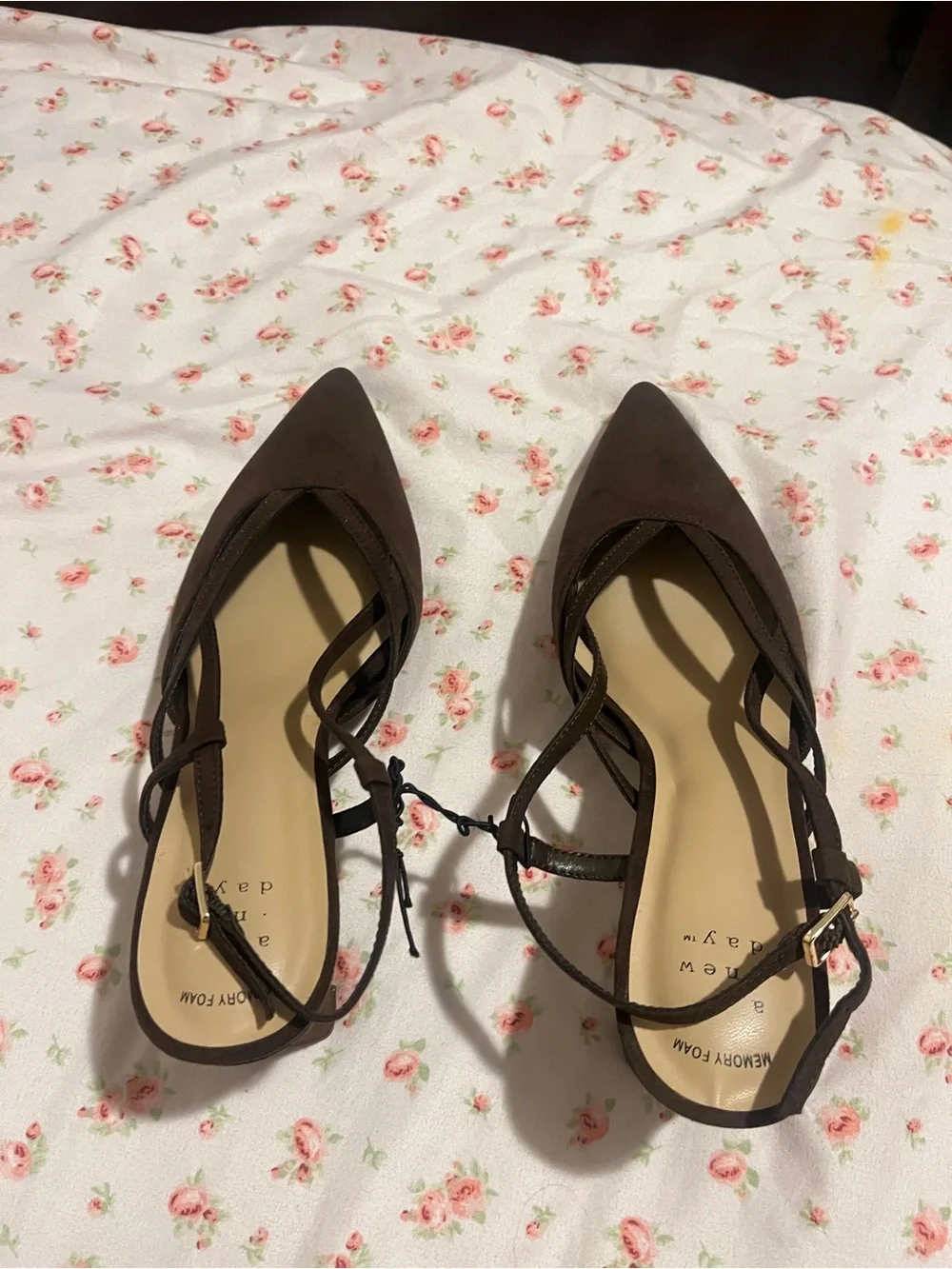 & Other Stories Brown Pointed-Toe Strappy Slingback Heels